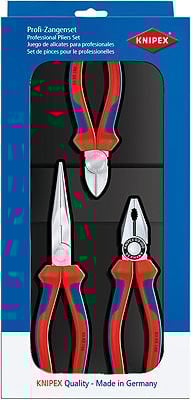 KNIPEX KNI002011 SET KOMBİNE PENSE+KARGA BURUN+YAN KESKİ SET