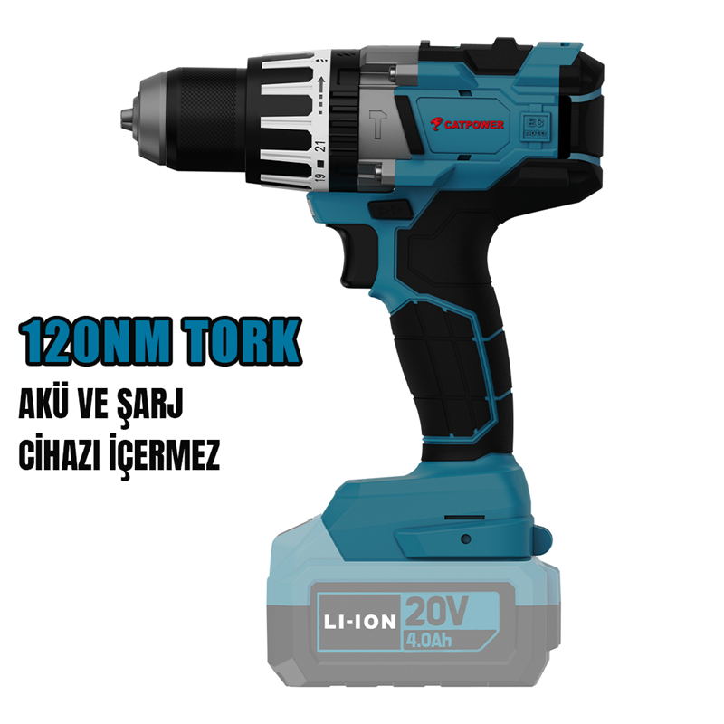 CATPOWER 4210 KÖMÜRSÜZ AKÜLÜ DARBELİ VİDALAMA 120NM 13 MM 20V Lİ-İON