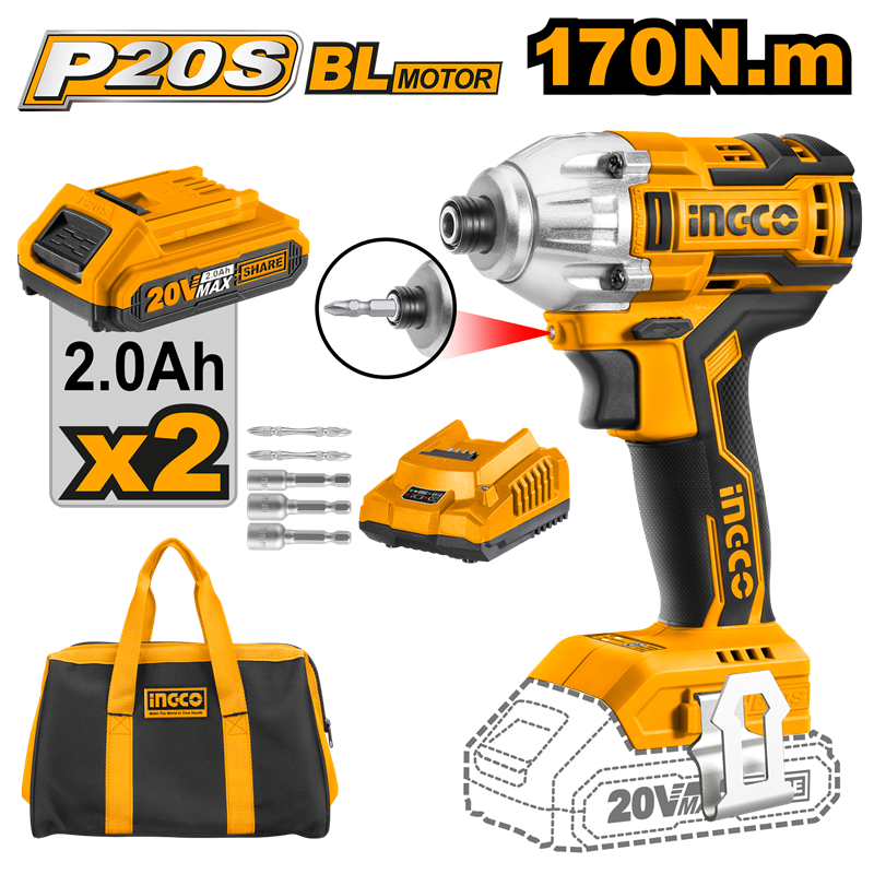 ''Li-ion Akülü Vidalama Kömürsüz 1/4'''' 20V 2.0Ah''