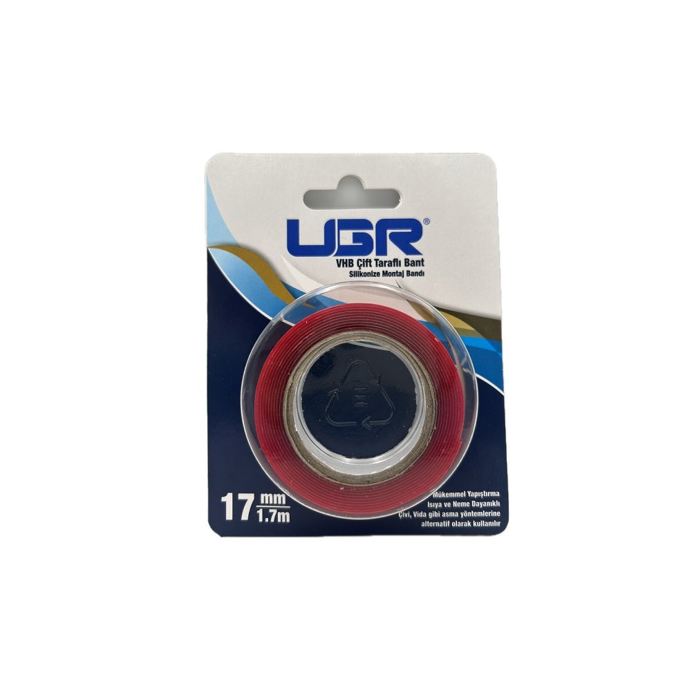 Ugr Silikonlu Çift Taraflı Montaj Bandı(VHB) 17MMX1.7M ( 6 lı )