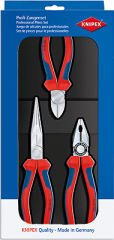 KNIPEX KNI002011 SET KOMBİNE PENSE+KARGA BURUN+YAN KESKİ SET