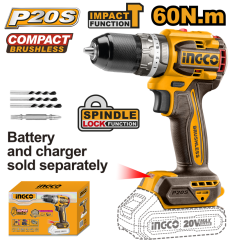 Kömürsüz Li-ion Akülü Matkap 10 MM 20V 2.0Ah
