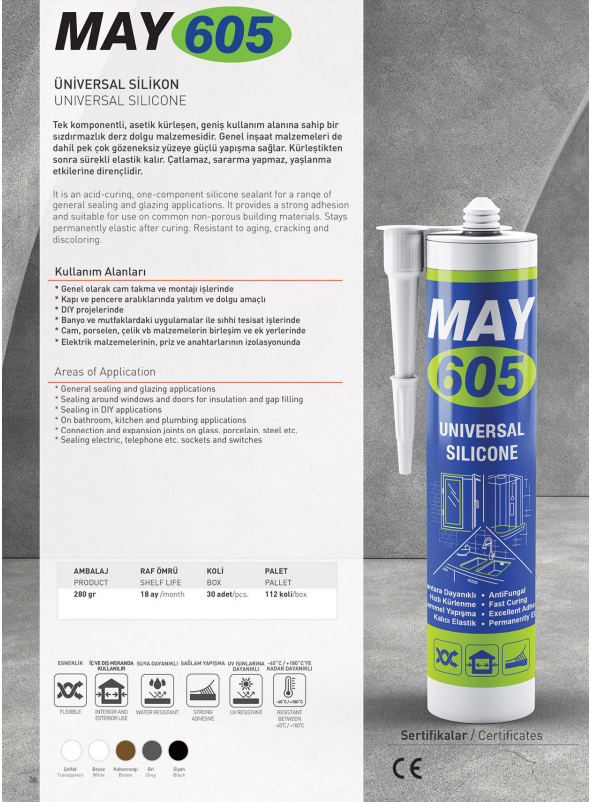 MAY605 Üniversal Silikon 280 GR