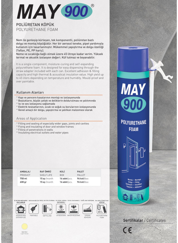 MAY900 Poliüretan Köpük 850 GR
