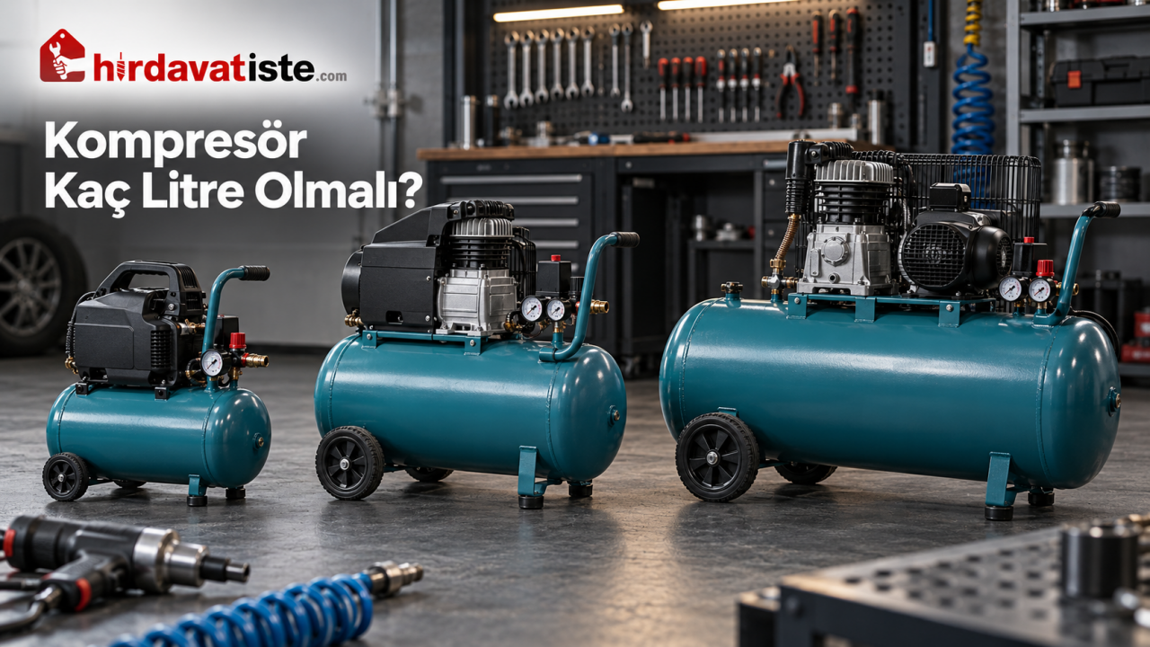Kompresör Kaç Litre Olmalı? 24, 50 ve 100 Litre Kompresör Seçim Rehberi