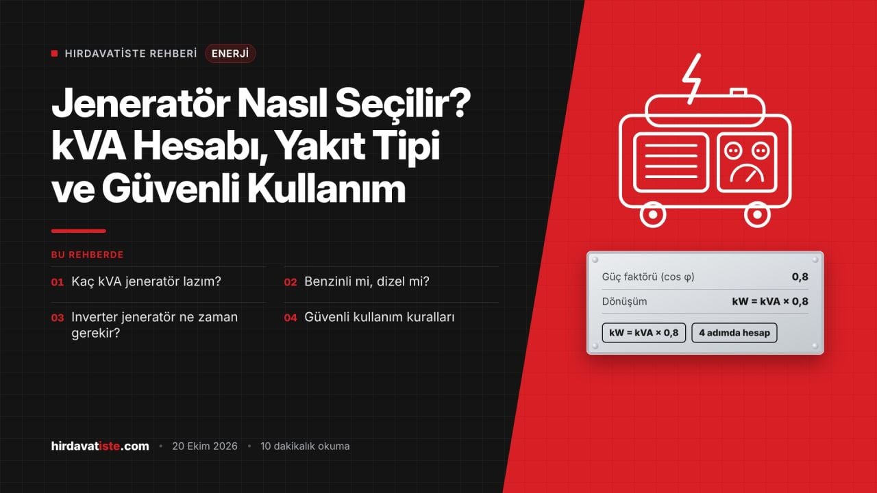 Jeneratör Nasıl Seçilir? kVA Hesabı, Yakıt Tipi ve Güvenli Kullanım