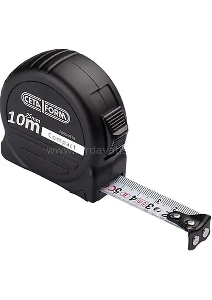 Ceta Form P05B-1025 Kompact Şerit Metre (Siyah Kasa - Mıknatıslı) - 10 M x 25 mm