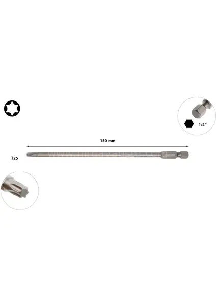 Ceta Form CB/8157 T25x150 mm Uzun Torx Uçlu Bits
