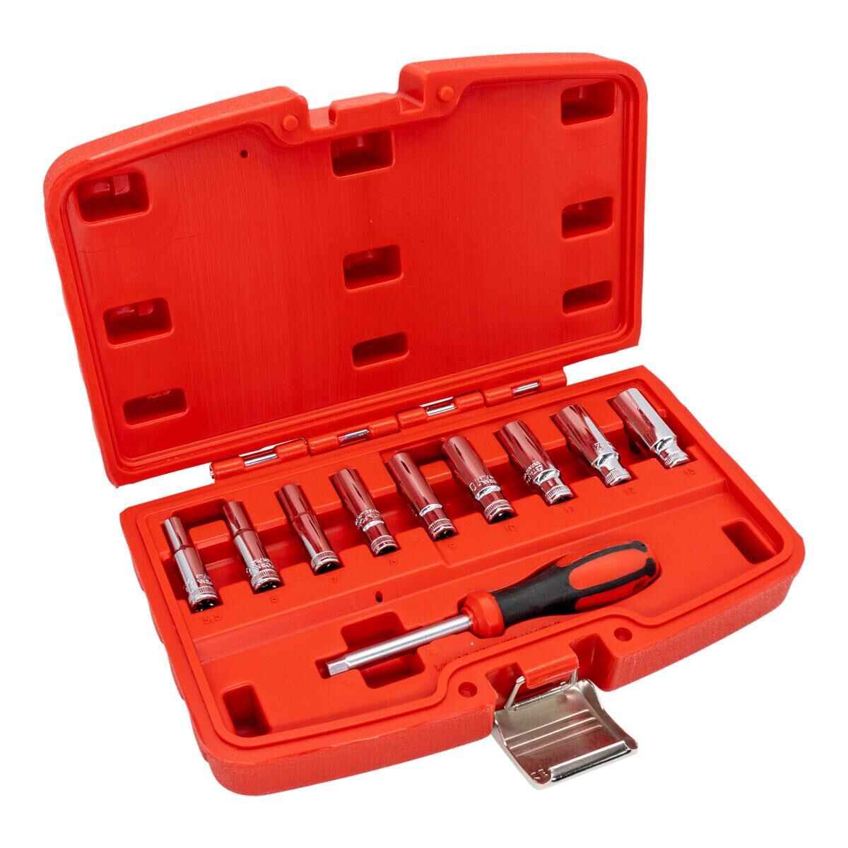 10 Parça 1/4'' 6 Köşe Derin Lokma Takımı