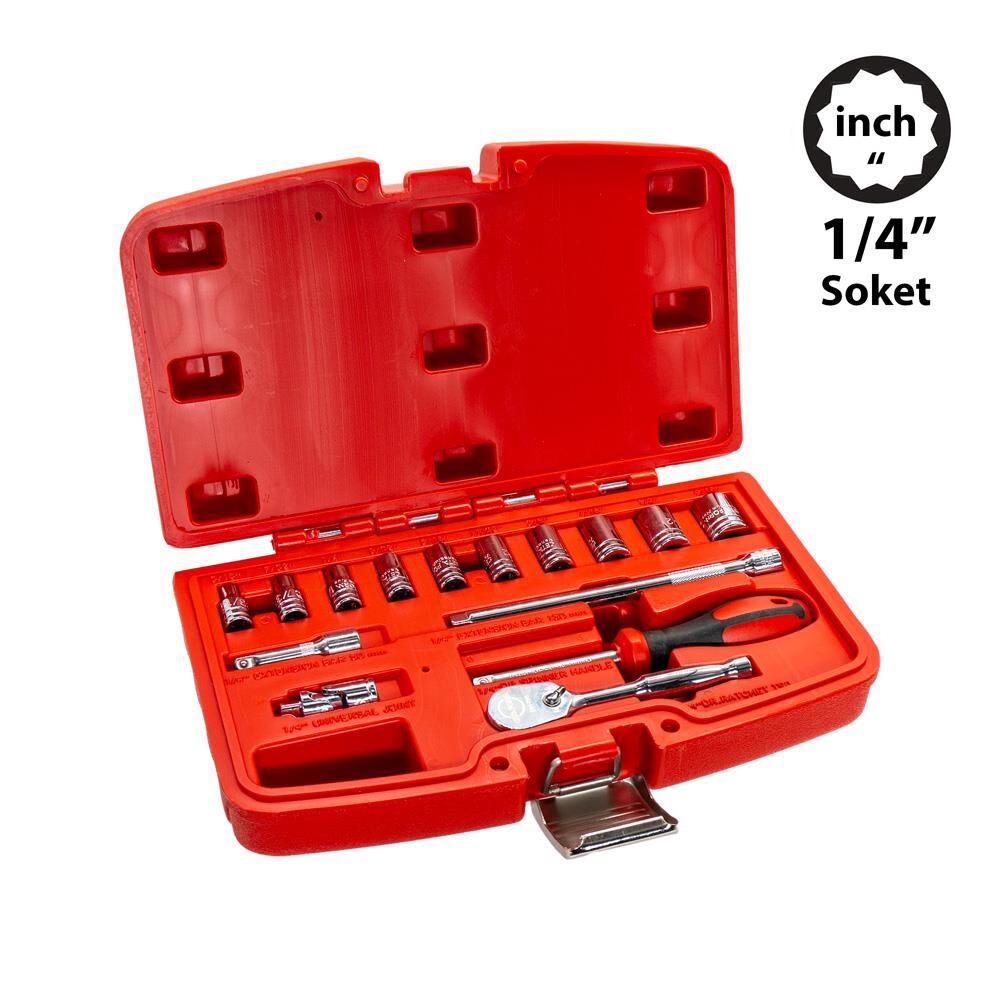 15 Parça 1/4'' 12 Köşe Lokma Takımı - SAE