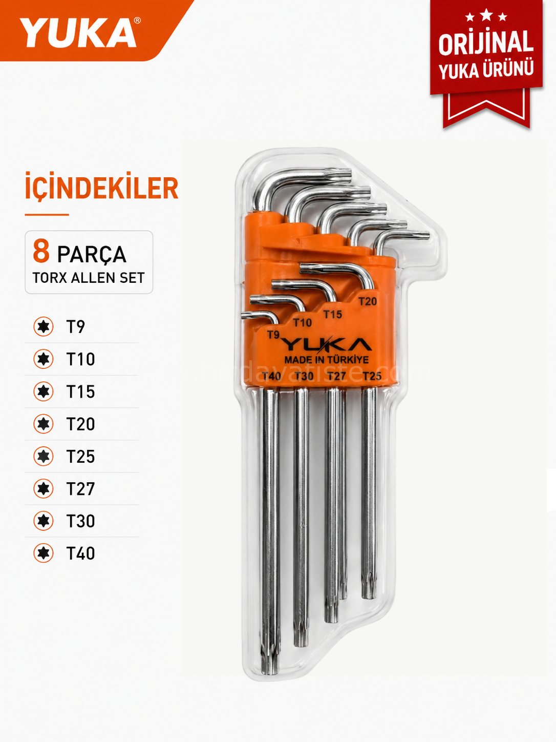 Yuka Uzun Torx 8'li Allen Takım