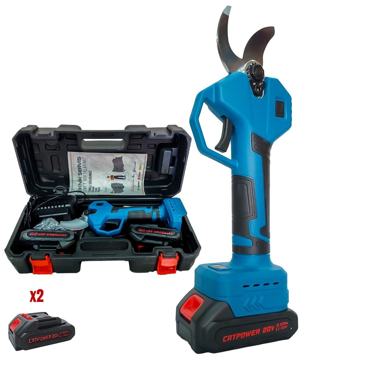 CATPOWER 1340 AKÜLÜ BAĞ KESME 35MM Li-ion 20V 2.0 Ah