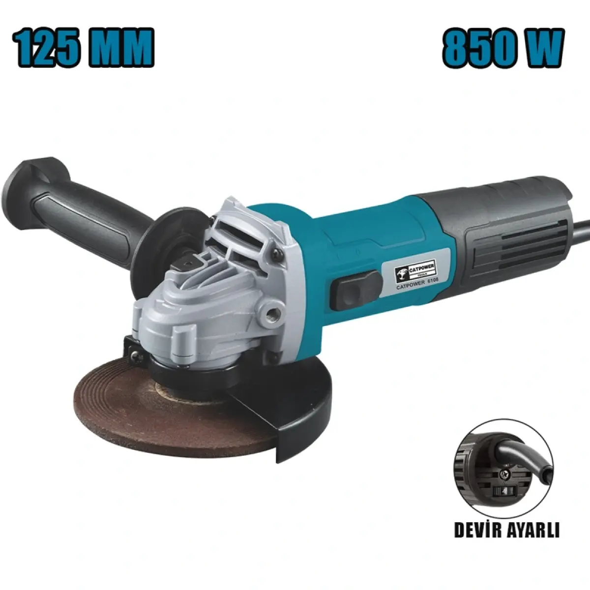 CATPOWER 6108 AVUÇ TAŞLAMA 125MM 850W DEVİR AYARLI