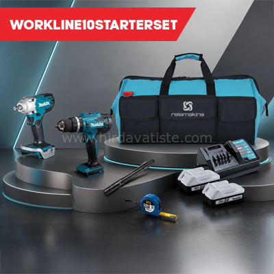Makita Workline10-Starterset 8 Parça Profesyonel El Aletleri Seti