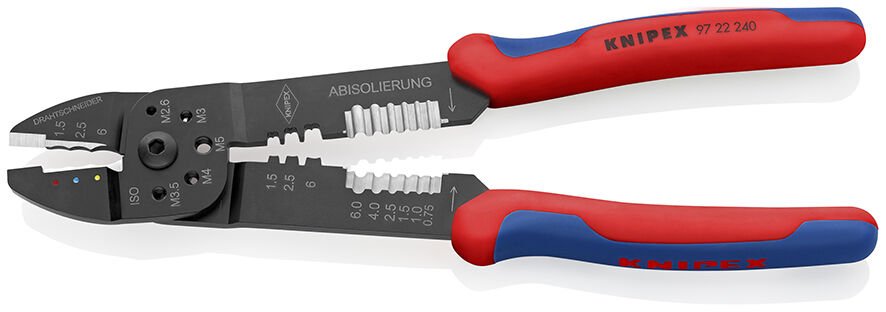 Knipex 97 22 240 Papuç Sıkma ve Kablo Sıyırma Pensi - 240 mm